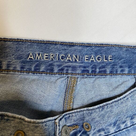 American Eagle Cargo Jogger Jeans Women size 6 Blue Distressed Grunge Casual - Picture 8 of 9